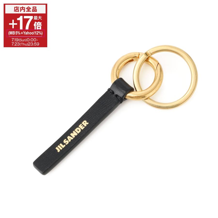 新品未使用品 JIL SANDER ブラックレザー キーホルダー キーリング JIL SANDER（ジルサンダー） キーリング LABEL KEYRING ブラック