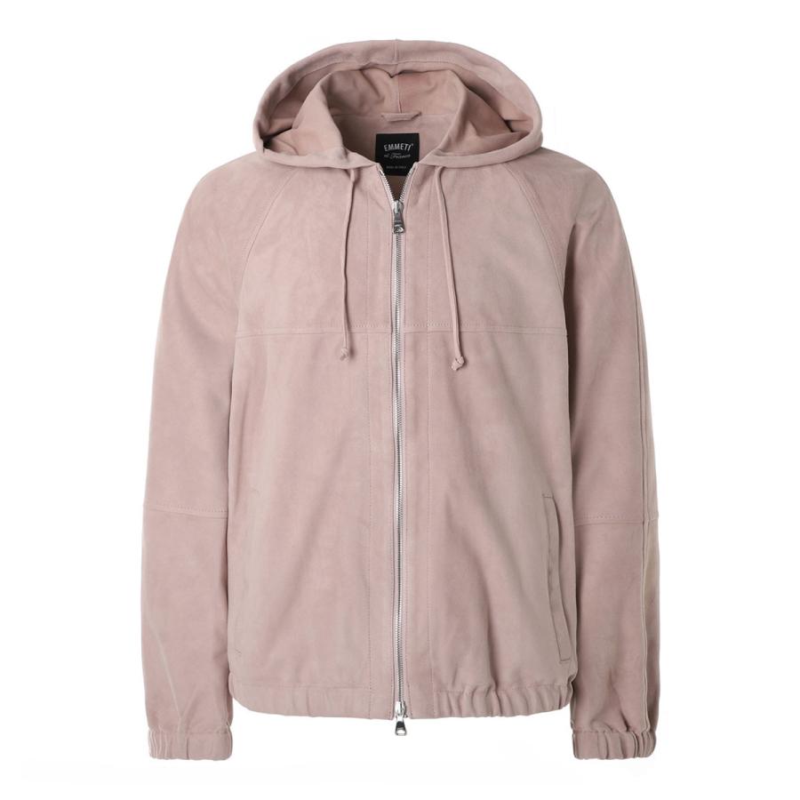 エンメティ EMMETI レザージャケット JAYDON  ジップアップパーカ 大きいサイズあり ピンク メンズ jaydon-sfoderata-camoscio-babyroseの画像