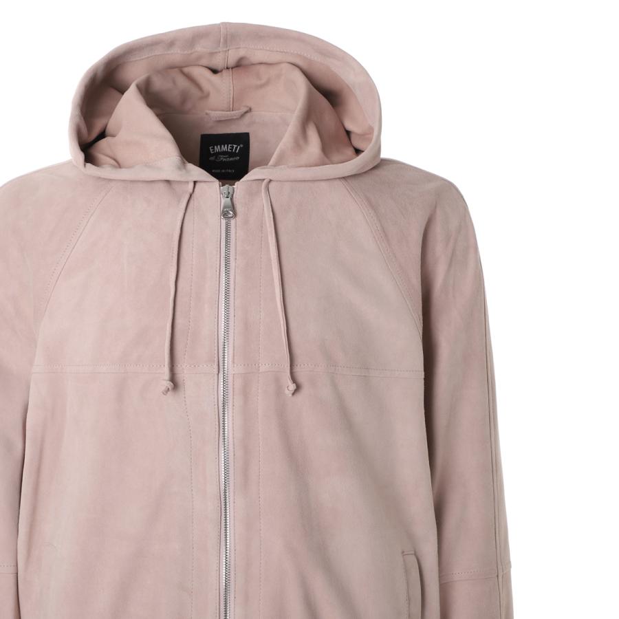 エンメティ EMMETI レザージャケット JAYDON  ジップアップパーカ 大きいサイズあり ピンク メンズ jaydon-sfoderata-camoscio-babyroseの画像