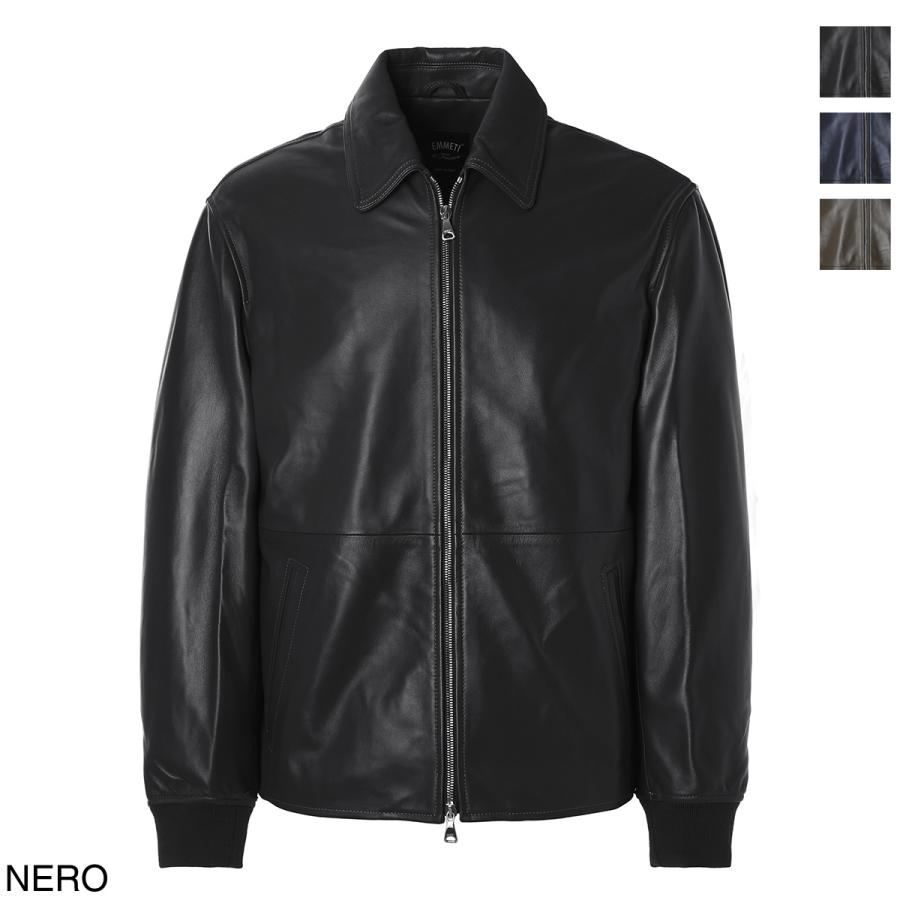 emmeti レザージャケット 黒 48 EMMETI（エンメティ） レザージャケット JETI LAMB SKIN NAPPA ラム