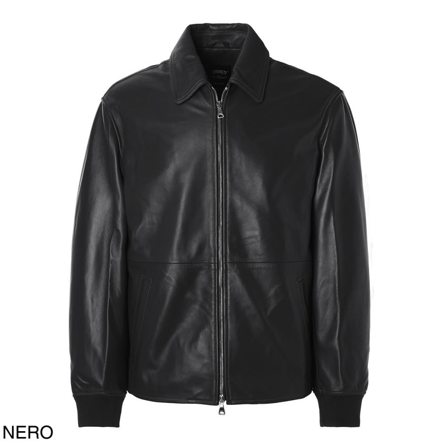 【極美品】エンメティ レザージャケット 46 ブラック EMMETI（エンメティ） レザージャケット JETI LAMB SKIN NAPPA ラム