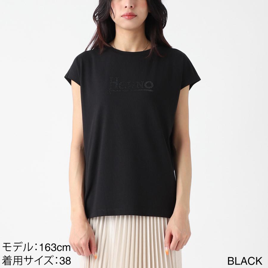 【新品タグ付き】Herno ブラウン ロゴグラフィックTシャツ 半袖　42サイズ HERNO（ヘルノ） クルーネックTシャツ フレンチスリーブTシャツ 大きい