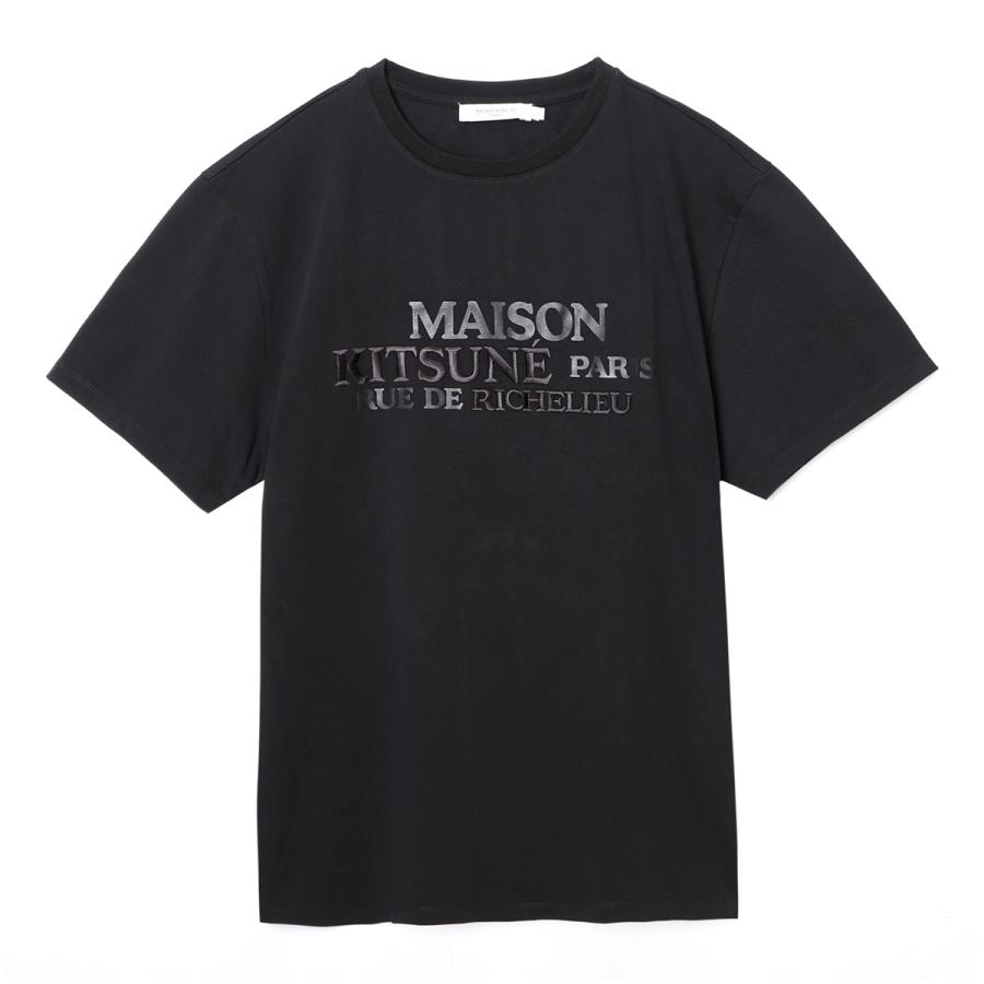 メゾンキツネ MAISON KITSUNE クルーネック半袖Tシャツ ブラック 