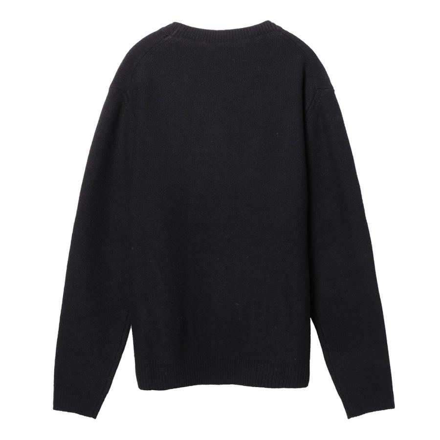 メゾンキツネ　セーター ニット　黒 セール】KITSUNE VARSITY EMBROIDERED MESH JUMPER（ニット