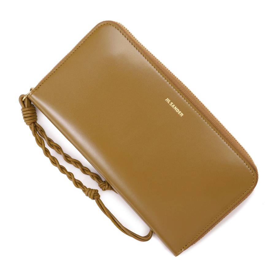 JIL SANDER ラウンドファスナー 長財布 ブラウン