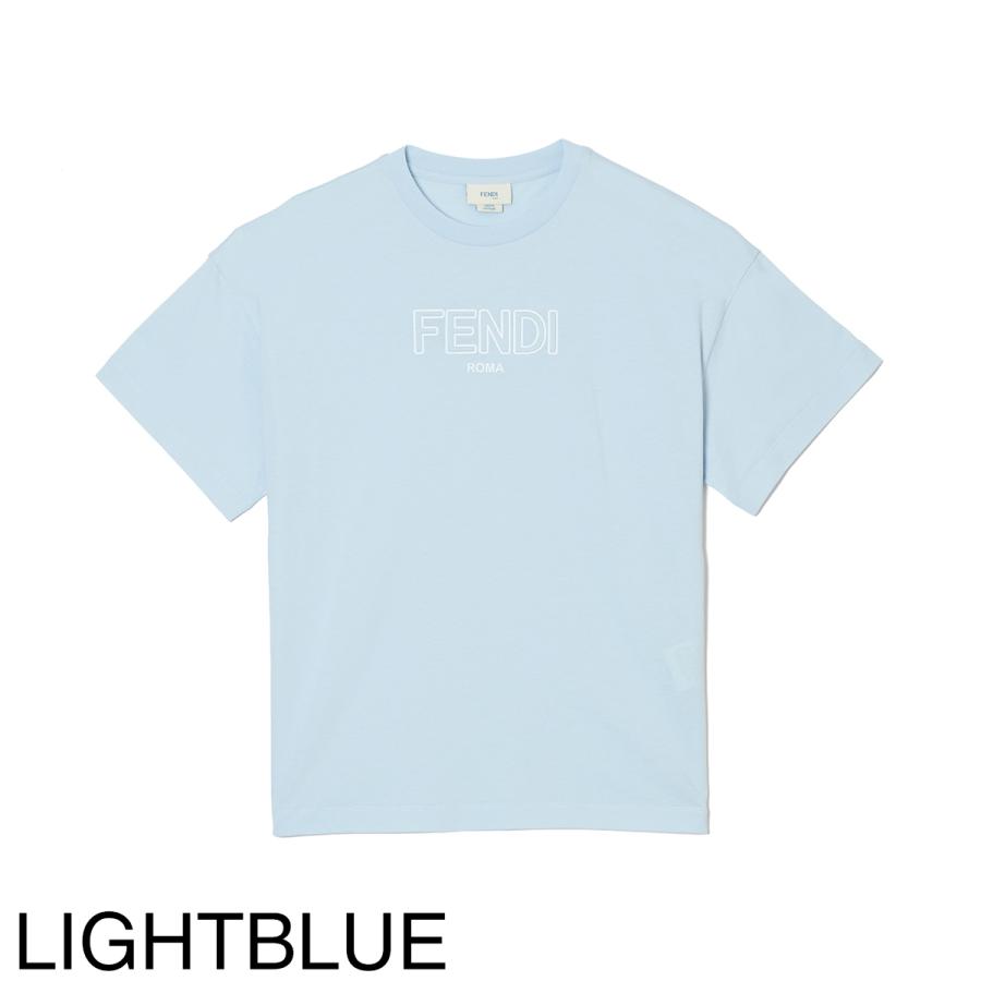 フェンディ FENDI クルーネックTシャツ エンボスロゴ ロゴT KIDS キッズ レディース jui201-7aj-f0tu9の画像
