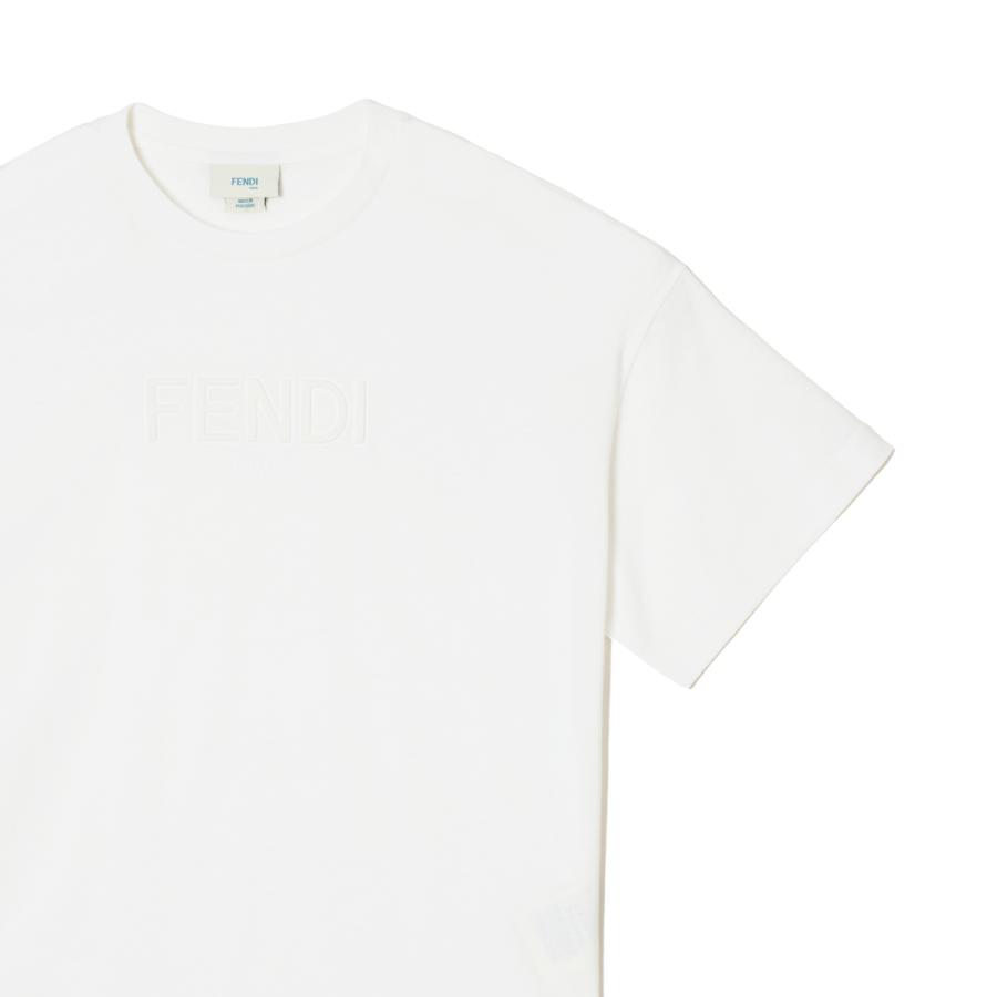 フェンディ FENDI クルーネックTシャツ エンボスロゴ ロゴT KIDS キッズ レディース jui201-7aj-f0tu9の画像