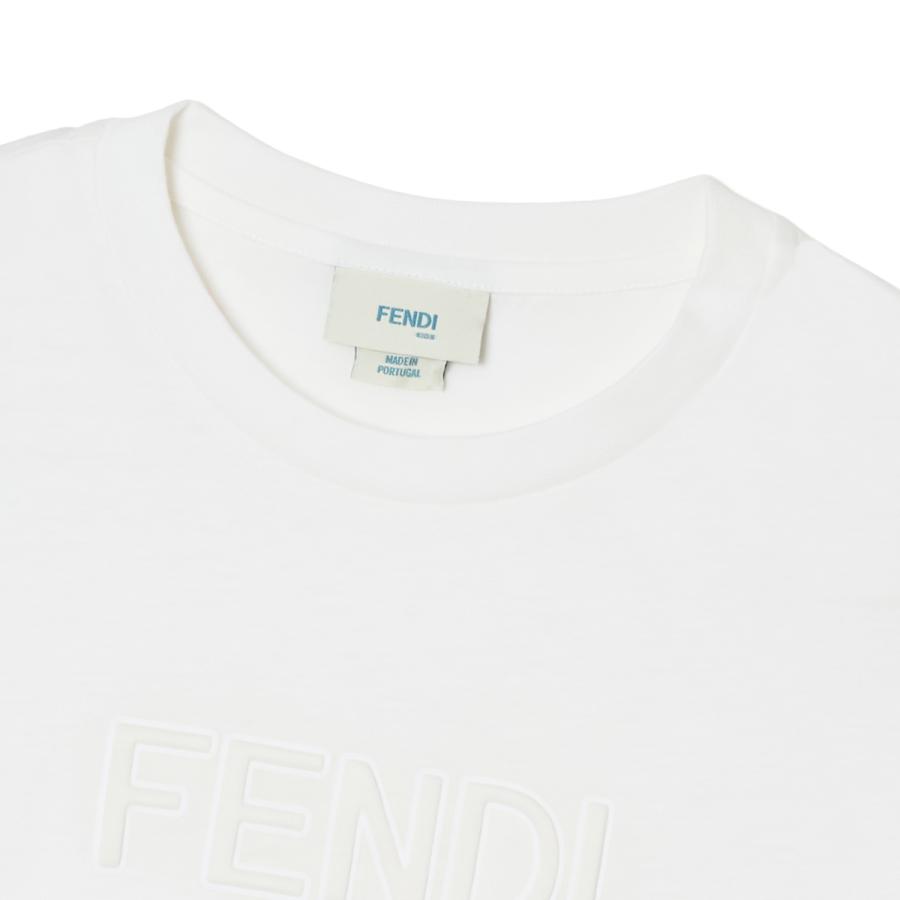 フェンディ FENDI クルーネックTシャツ エンボスロゴ ロゴT KIDS キッズ レディース jui201-7aj-f0tu9の画像