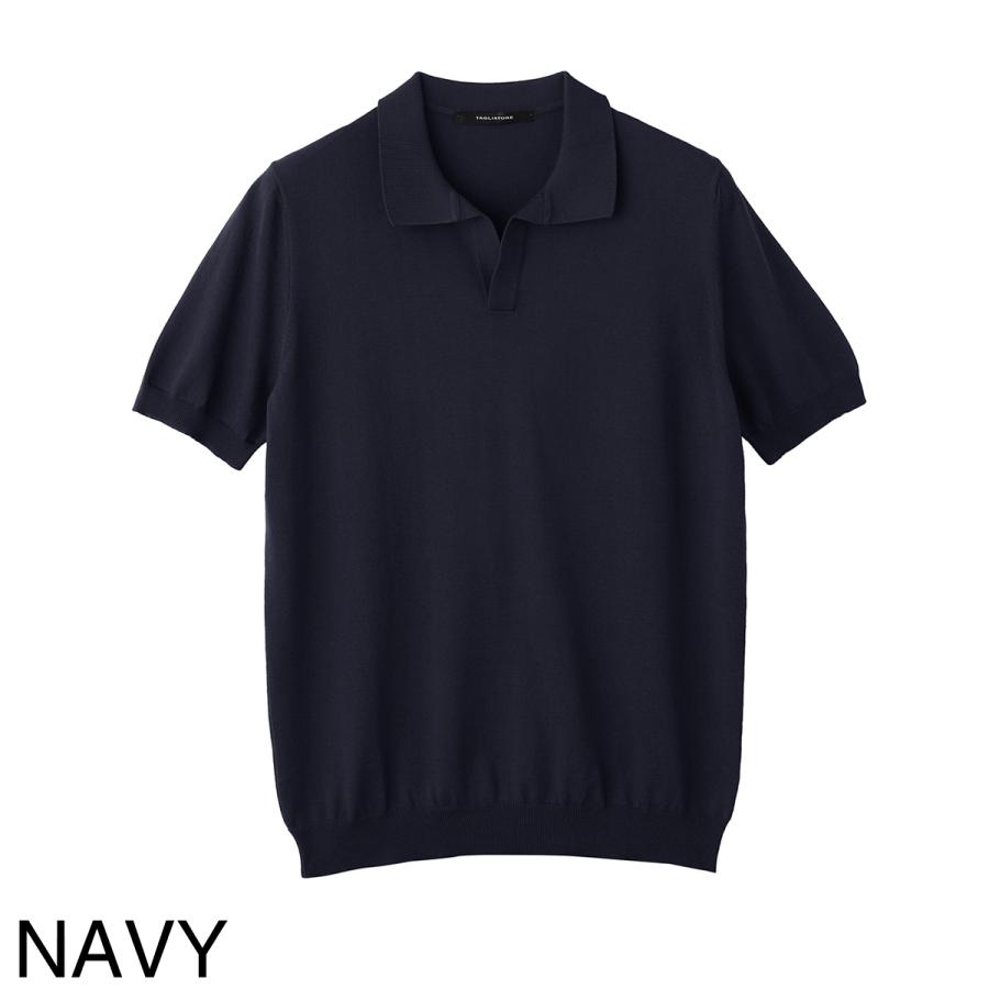 THE GIGI イタリア製 半袖スキッパーポロシャツ M ネイビー THE GIGI イタリア製 半袖スキッパーポロシャツ M ネイビー THE