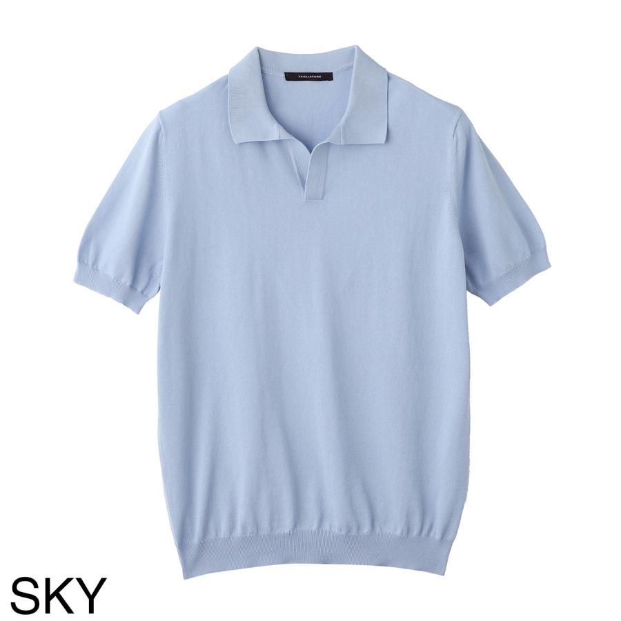 BOTT ポロシャツ Mサイズ グレー/青 TAGLIATORE タリアトーレ ニットポロシャツ KEITH スキッパー