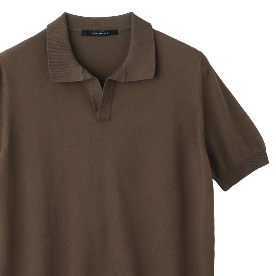 タリアトーレ 半袖スキッパーニットポロ 50 クリーニング済み TAGLIATORE（タリアトーレ） ニットポロシャツ KEITH スキッパー