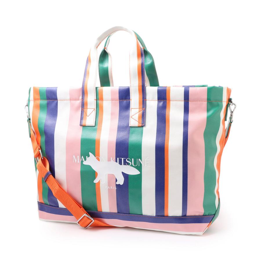 MAISON KITSUNE（メゾン キツネ） トートバッグ STRIPE E/W TOTE