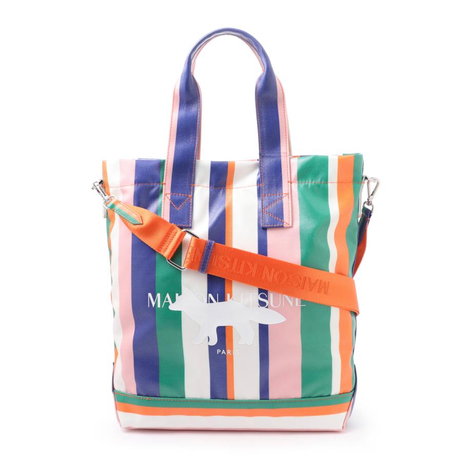 maison kitsune 幻カゴバック MAISON KITSUNE メゾンキツネ トートバッグ STRIPE N/S TOTE