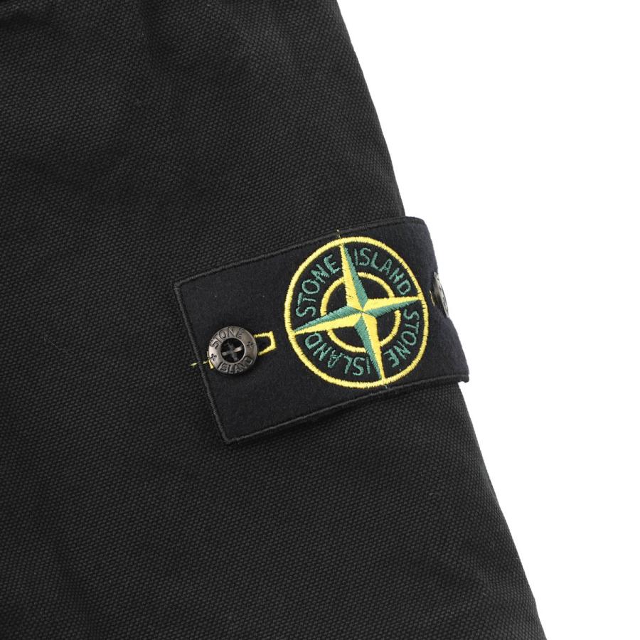 ストーンアイランド STONE ISLAND ハーフカーゴパンツ L100014 ORGANIC PANAMA COTTON 'OLD' EFFECT カーゴバミューダパンツ ブラック メンズの画像