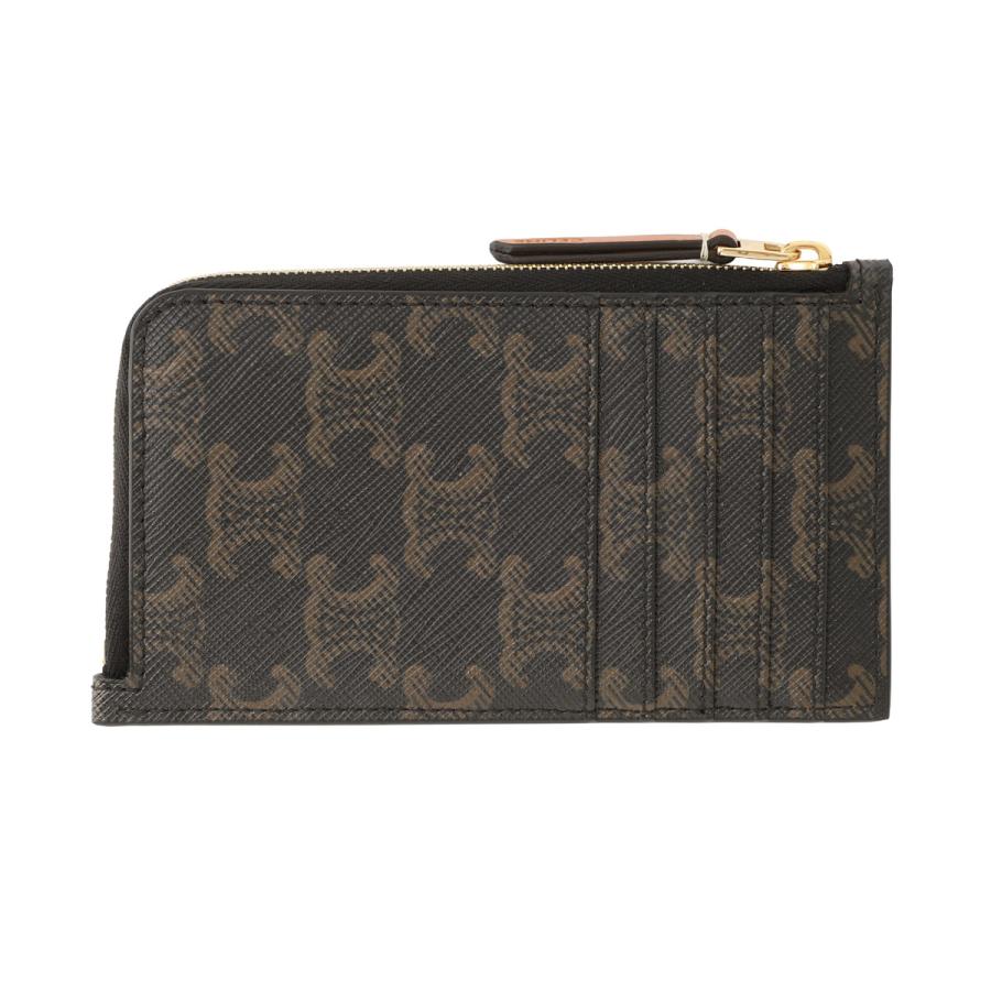 CELINE ケース ダークブラウン CELINE（セリーヌ） カードケース LONG ZIPPED CARD HOLDER TRIOMPHE