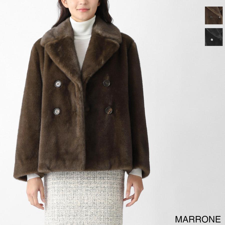 Max Mara　ビシュー付きファーコート backribbon pearl pleatsfrilljacketセットアップMaxMaraファーコート