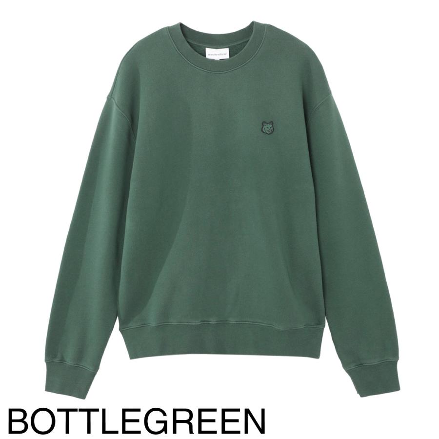 メゾンキツネ MAISON KITSUNE スウェット BOLD FOX HEAD PATCH メンズ lm00302km0307-p399-bottlegreen｜mb-y｜08