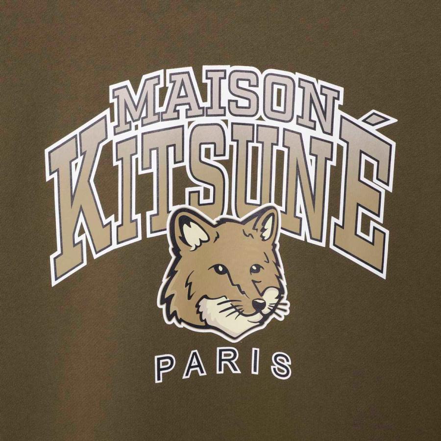 メゾンキツネ MAISON KITSUNE スウェット CAMPUS FOX REGULAR SWEATSHIRT グリーン メンズ lm00305km0001-khaki｜mb-y｜06