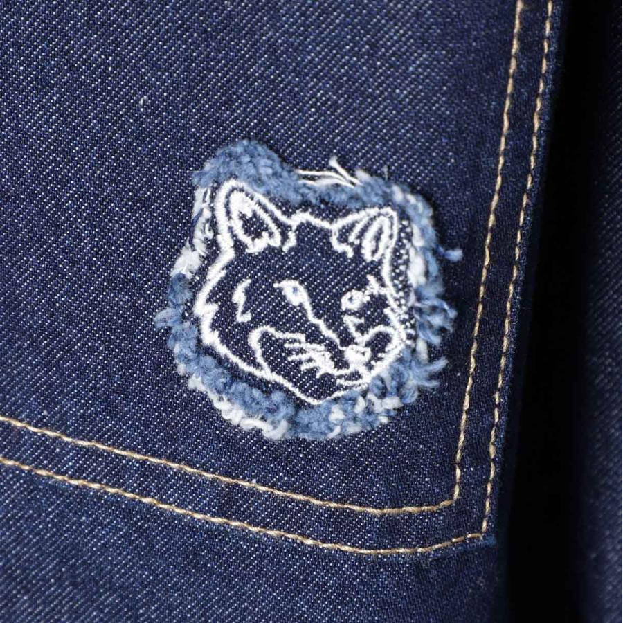 メゾンキツネ MAISON KITSUNE シャツジャケット WORKWEAR OVERSHIRT IN WASHED DENIM WITH FOX HEAD PATCH デニムジャケット メンズ｜mb-y｜11