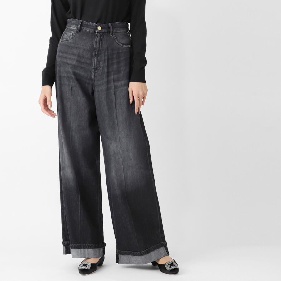 [あす着] エスマックスマーラ S Max Mara ジップフライジーンズ ワイドパンツ レディース LUSSO コットン デニム エスマックスマーラ S Max Mara ジップフライジーンズ LUSSO コットン