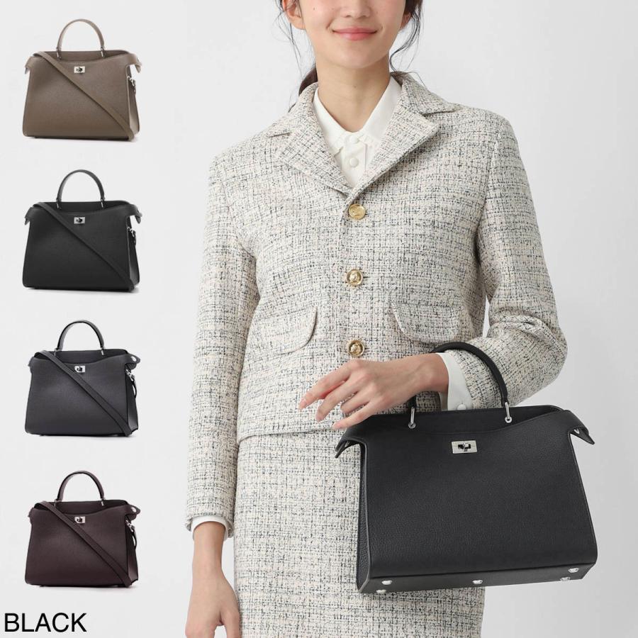 【美品】  Michino Paris / ミチノ パリ | LUTECE PM ルテス レザー 2way ショルダーバッグ | ブラック | レディース ミチノ パリ michino PARIS ハンドバッグ 2WAY LUTECE PM ルテス