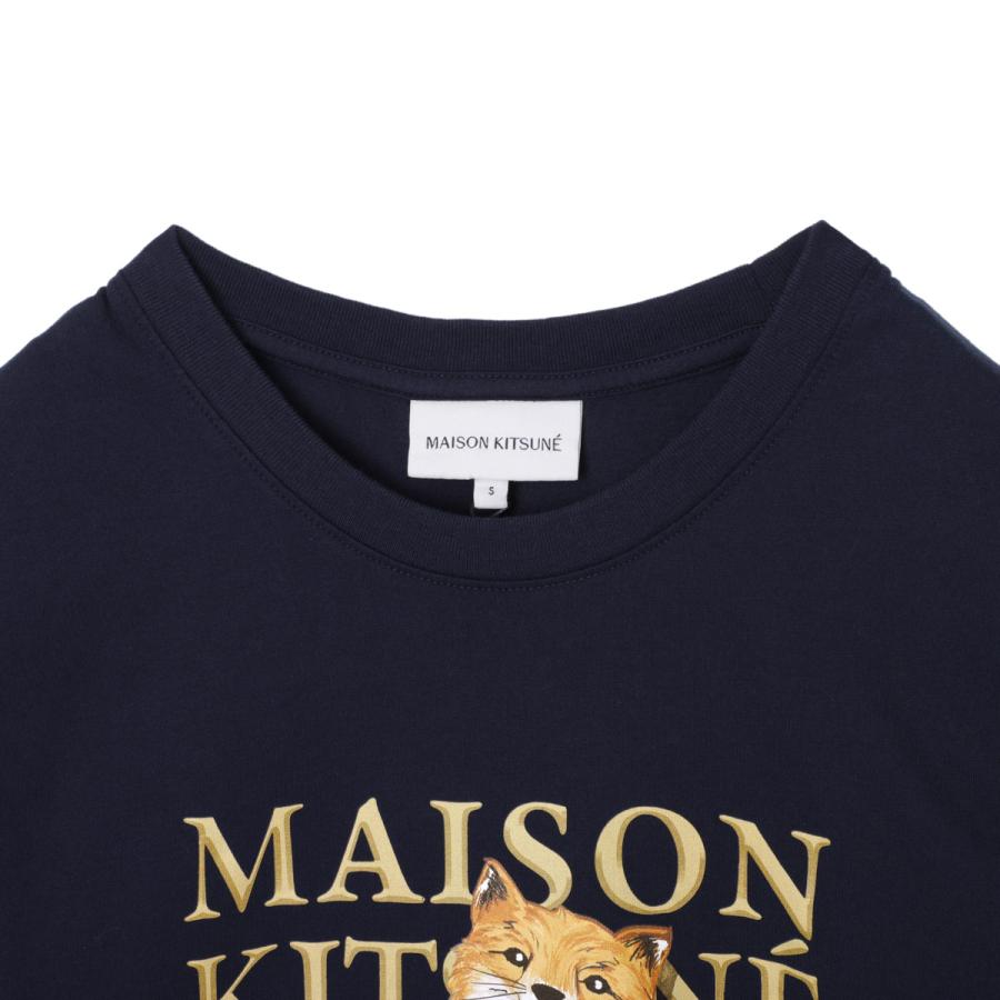 メゾンキツネ MAISON KITSUNE クルーネックTシャツ FOX CHAMPION REGULAR TEE-SHIRT レディース lw00113kj0008-p480-navy｜mb-y｜04