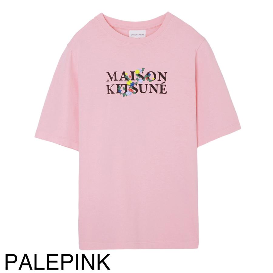 新品 メゾンキツネ MAISON KITSUNE Tシャツ ピンク XS MAISON KITSUNE（メゾン キツネ） クルーネックTシャツ『ネコポス対応