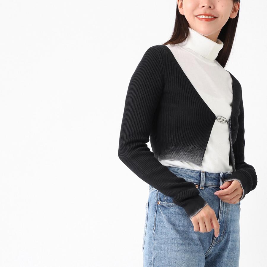 【美品】DIESEL モヘア混 ジップカーディガン デニム柄 y2k Mサイズ 美品】DIESEL モヘア混 ジップカーディガン デニム柄 y2k Mサイズ
