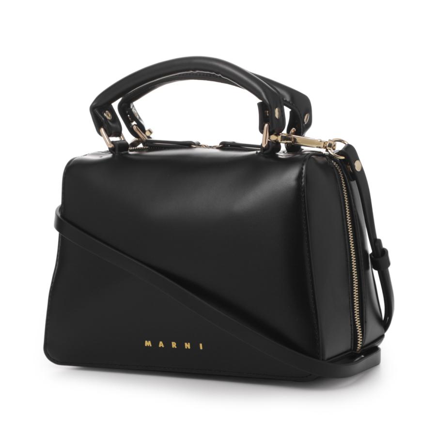MARNI ブラックショルダーバッグ ブラック レザー製 ショルダーバッグ、マルニメンディング | Marni