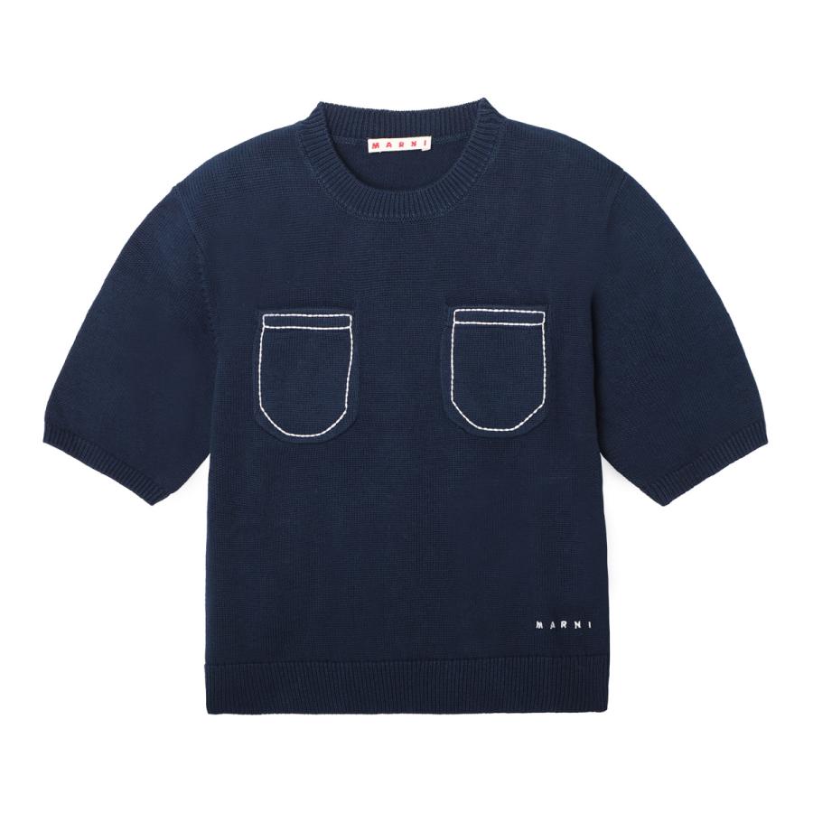 マルニ　半袖ニット　48 MARNI（マルニ） 半袖ニット ニット 半袖 クルーネック コットン リブ