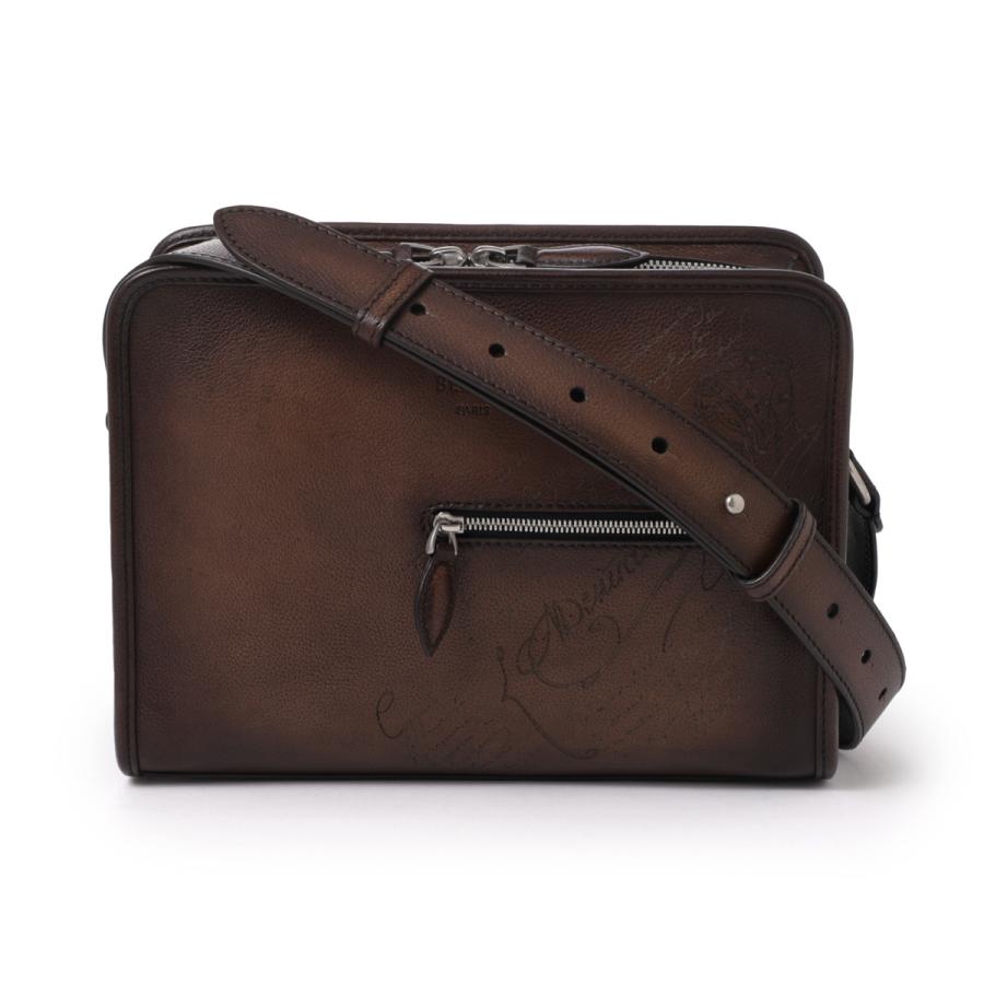 berluti(ベルルッティ) ショルダーバッグ美品  ジュルナリエ M244512 ダークブラウン カリグラフィ スクリットレザー BERLUTI - berluti(ベルルッティ) ショルダーバッグ美品 ジュルナリエ