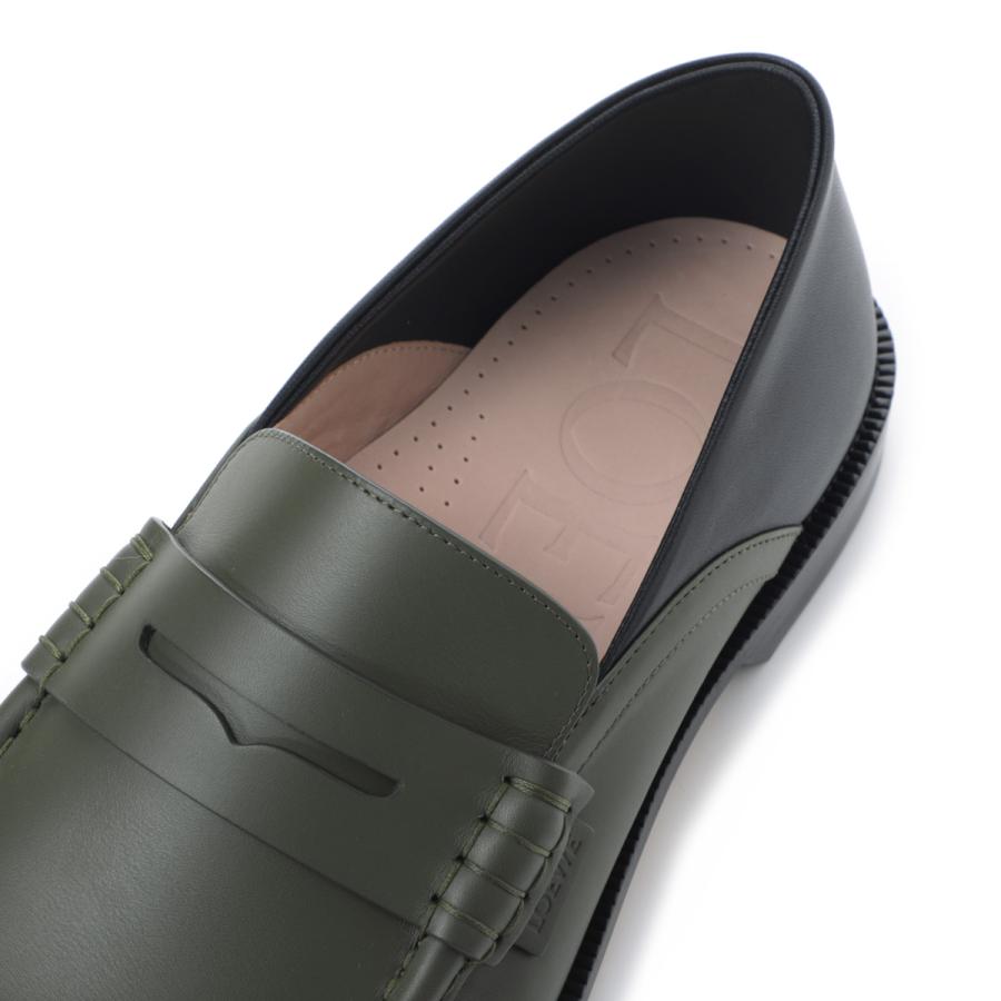 ロエベ LOEWE ローファー CAMPO FLAP BACK LOAFER カンポ フラップバック 大きいサイズあり グリーン メンズ m816290x47-4382の画像