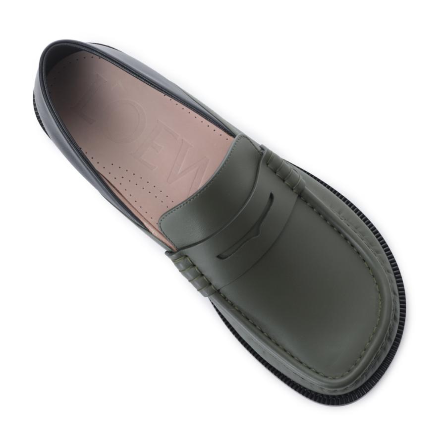 ロエベ LOEWE ローファー CAMPO FLAP BACK LOAFER カンポ フラップバック 大きいサイズあり グリーン メンズ m816290x47-4382の画像