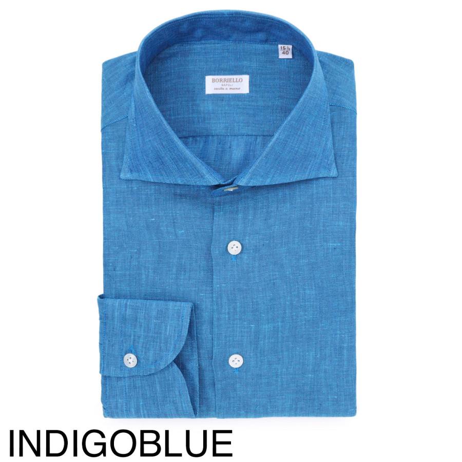 ボリエッロ BORRIELLO ワイドカラー リネンシャツ MARECHIARO SLIM FIT 
