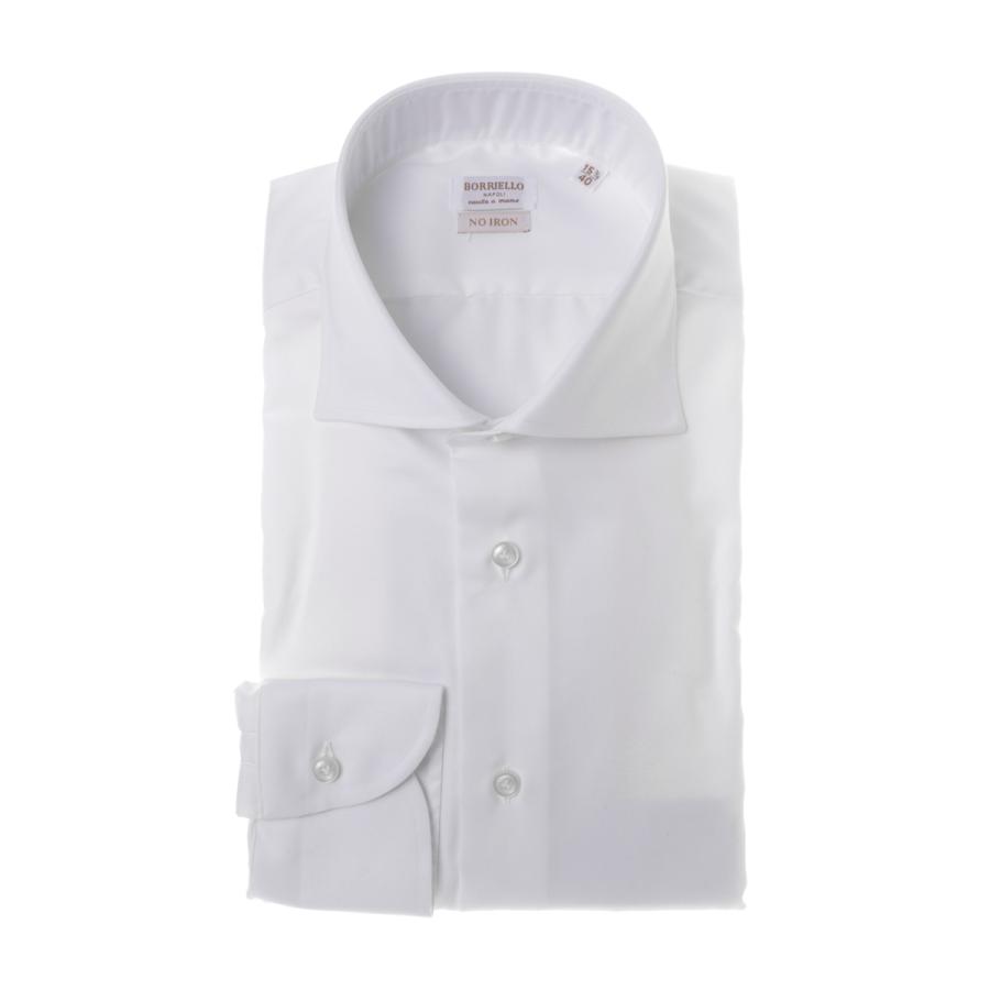 ボリエッロ BORRIELLO ワイドカラー シャツ MARECHIARO SLIM FIT セミワイドカラー フレンチカラー ホワイト メンズ marechiaro-15005-3の画像