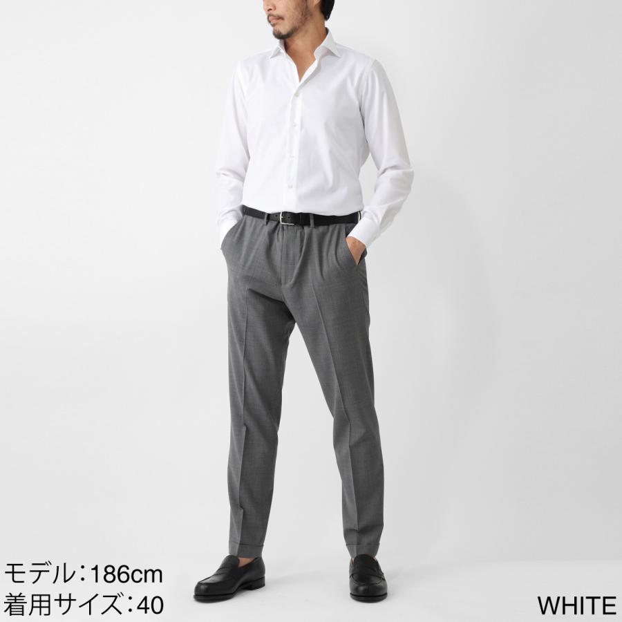 ボリエッロ BORRIELLO ワイドカラー シャツ MARECHIARO SLIM FIT セミワイドカラー フレンチカラー ホワイト メンズ marechiaro-15005-3の画像