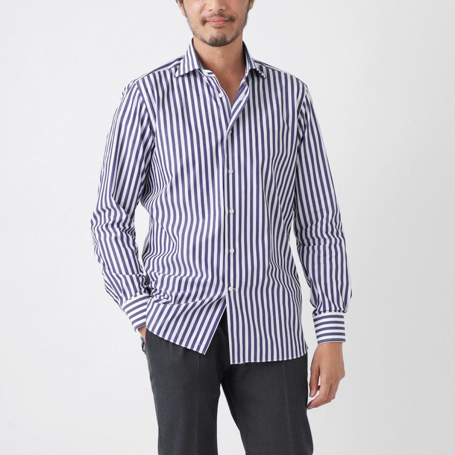 ボリエッロ BORRIELLO ワイドカラーシャツ MARECHIARO SLIM FIT ブルー
