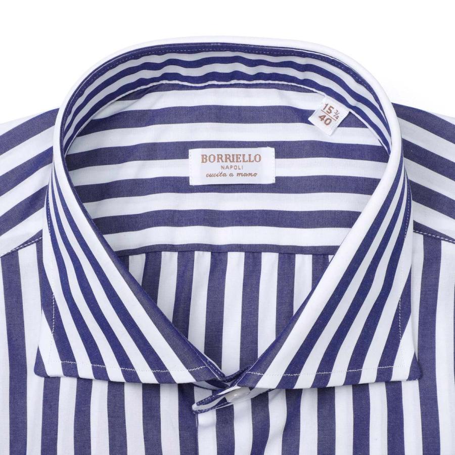 ボリエッロ BORRIELLO ワイドカラーシャツ MARECHIARO SLIM FIT ブルー
