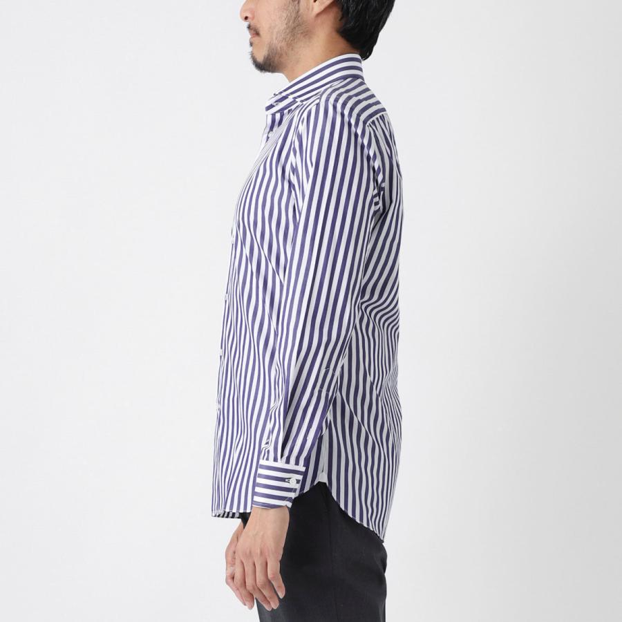 MIRROR MIRROR メンズシャツ ワイドカラープリーツブルー Mサイズ ワイドカラースタイリッシュワイシャツ (TTRV-318) | HILTON | 紳士服