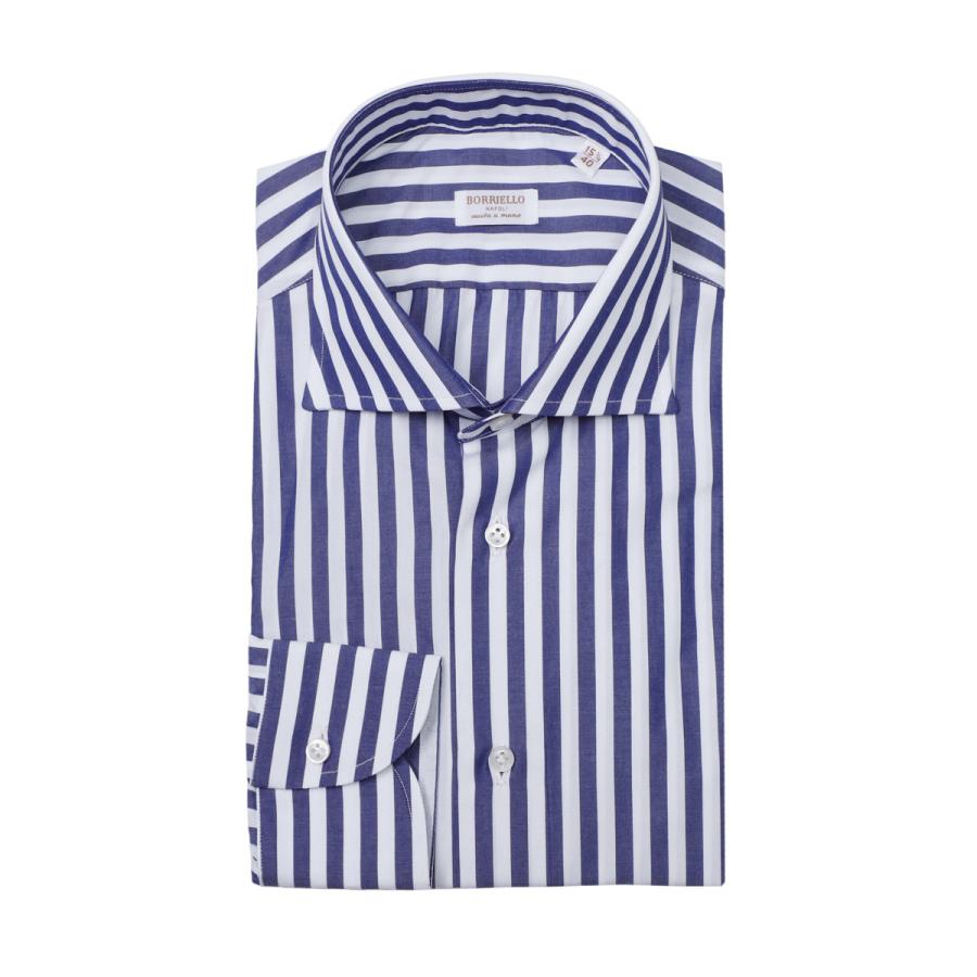 ボリエッロ BORRIELLO ワイドカラーシャツ MARECHIARO SLIM FIT ブルー