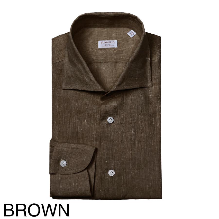 ボリエッロ BORRIELLO ワイドカラー リネンシャツ MARECHIARO SLIM FIT 