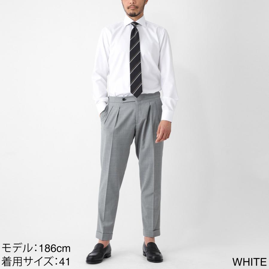 ボリエッロ BORRIELLO ワイドカラー シャツ MARECHIARO SLIM FIT セミワイドカラー フレンチカラー ホワイト メンズ marechiaro-22000-5の画像