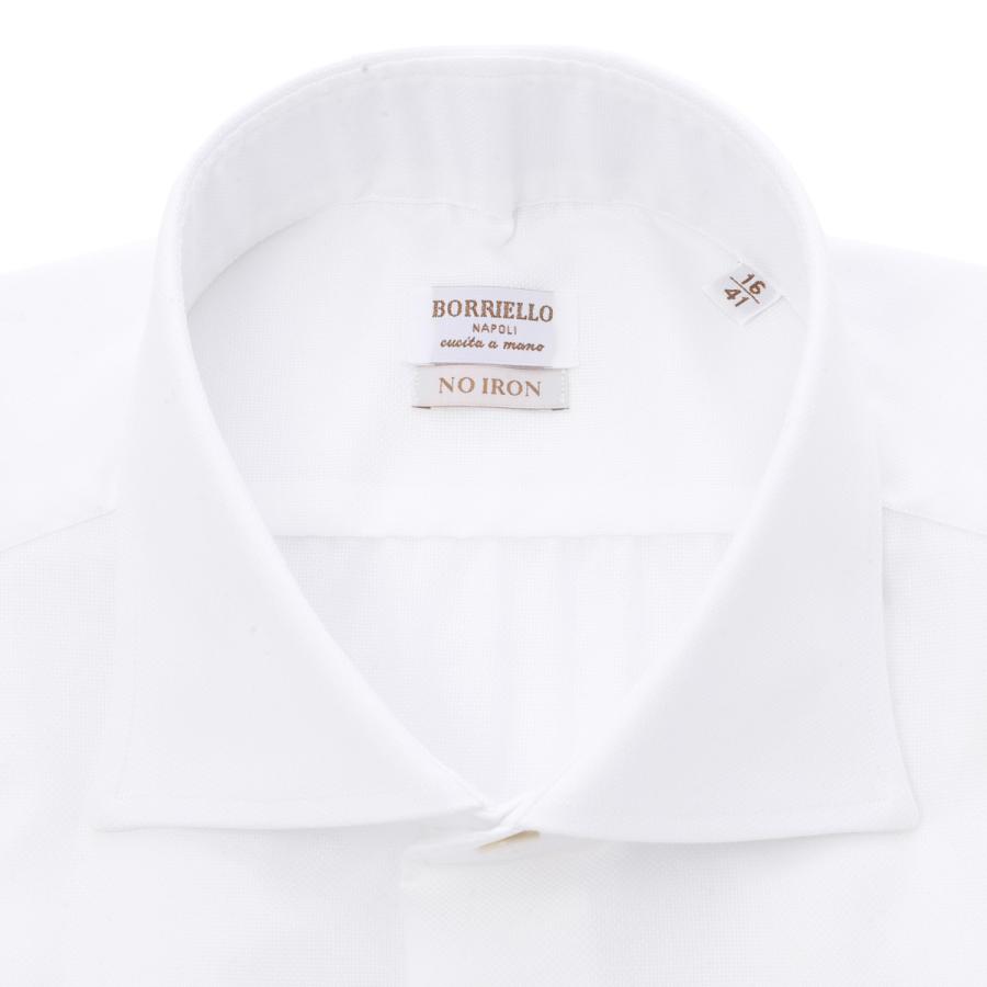 ボリエッロ BORRIELLO ワイドカラー シャツ MARECHIARO SLIM FIT セミワイドカラー フレンチカラー ホワイト メンズ marechiaro-22000-5の画像
