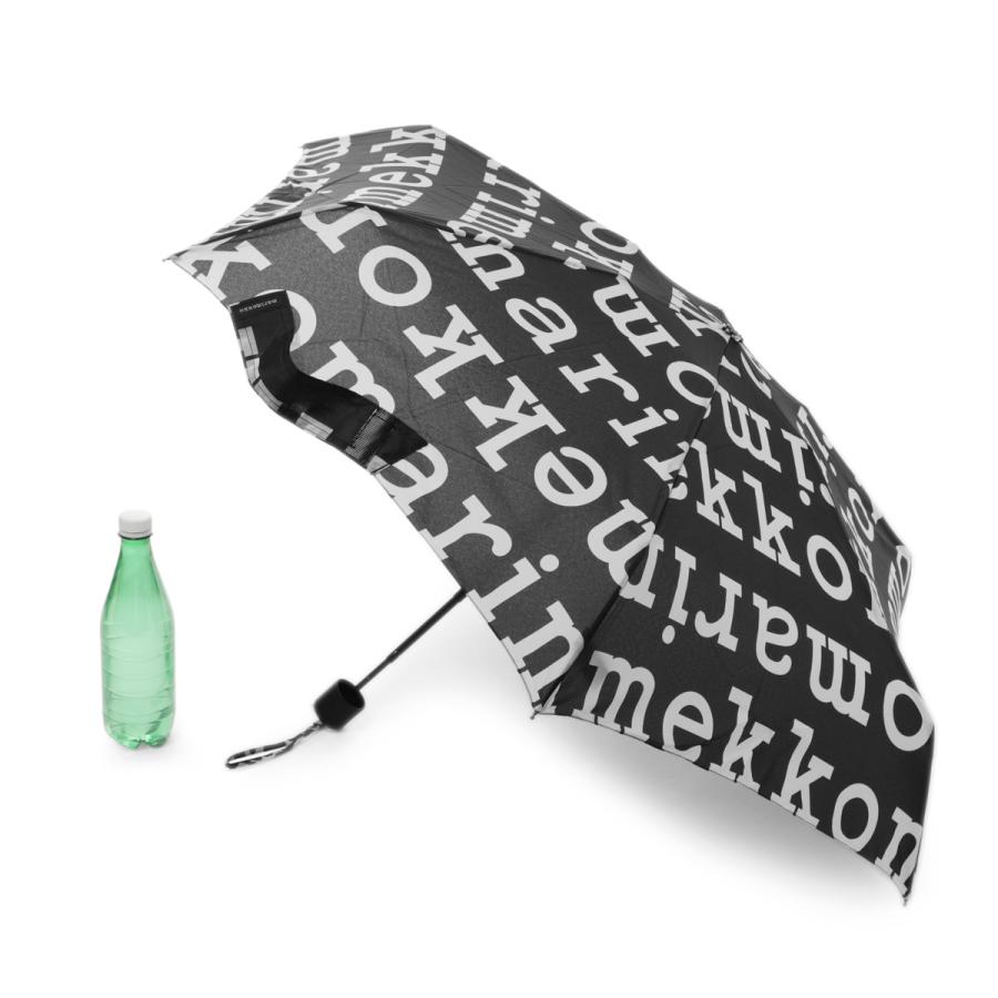marimekko マリメッコ 折りたたみ傘 MINI MANUAL LOGO ブラック