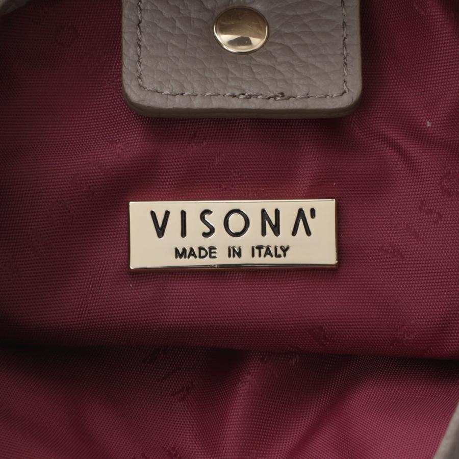ヴィソナ VISONA ショルダーバッグ 3WAY ポシェット クロスボディ ハンドバッグ モノグラム クロスボディバッグ レディース 22260-taupeの画像