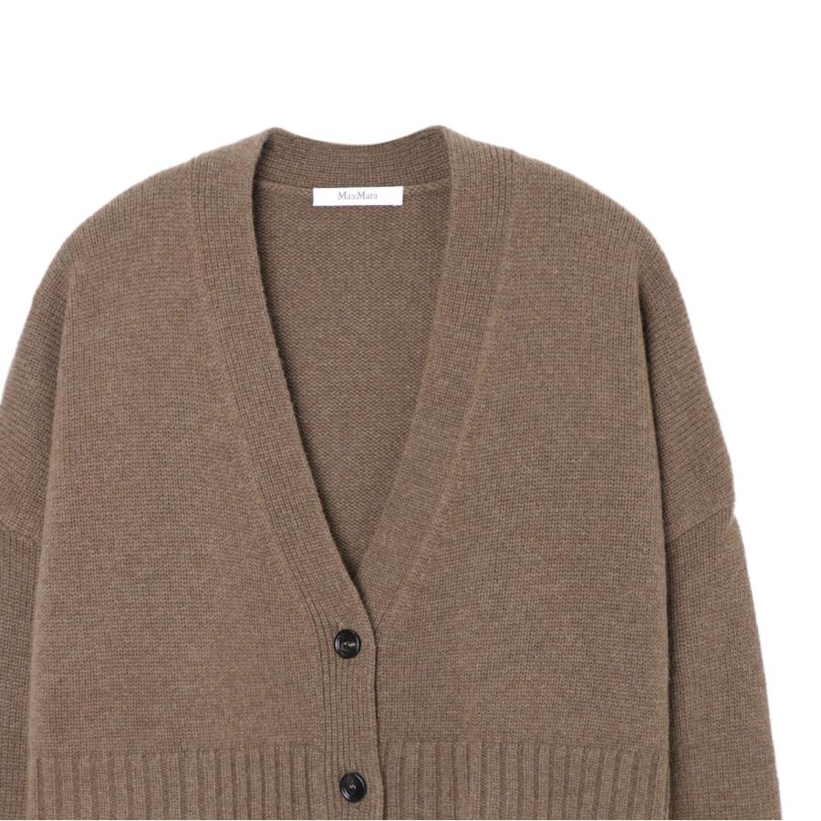 マックスマーラ Max Mara Vネック カーディガン SABBIA ブラウン 