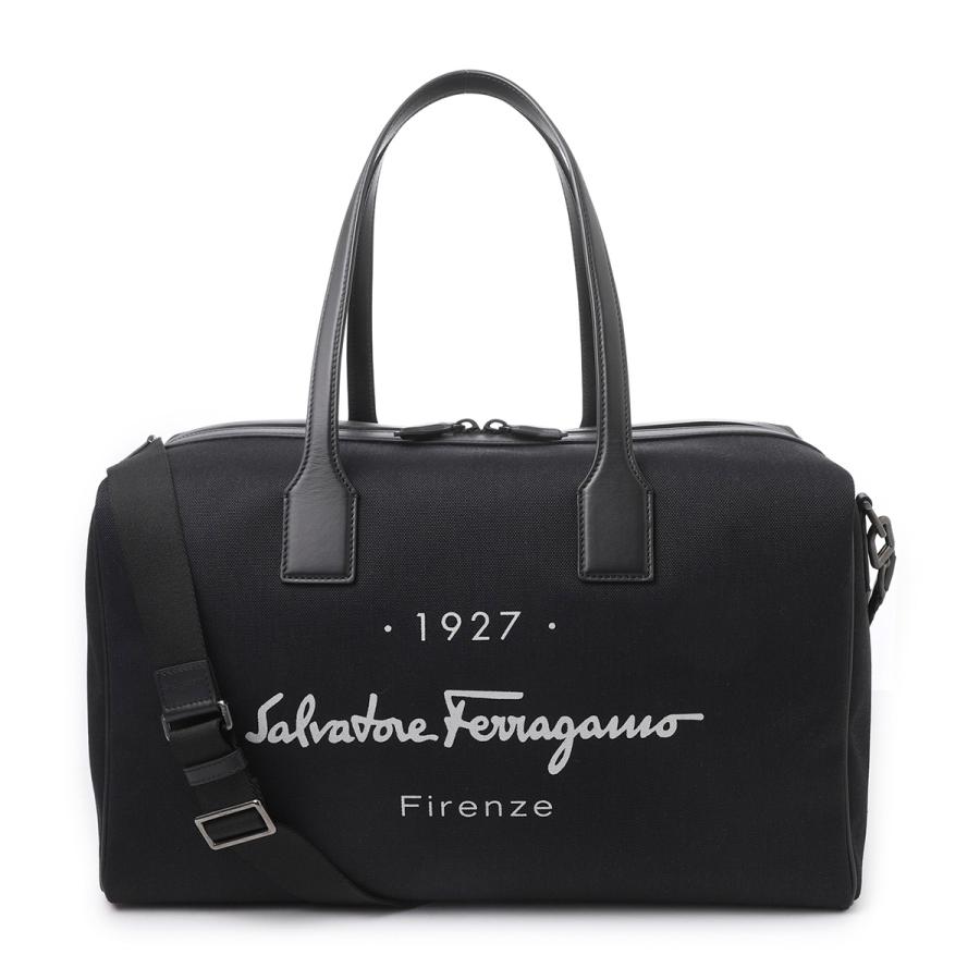 フェラガモ ボストンバッグ 黒 本革 極上☆(伊)サルヴァトーレ・フェラガモ/Ferragamo【高額☆レザー