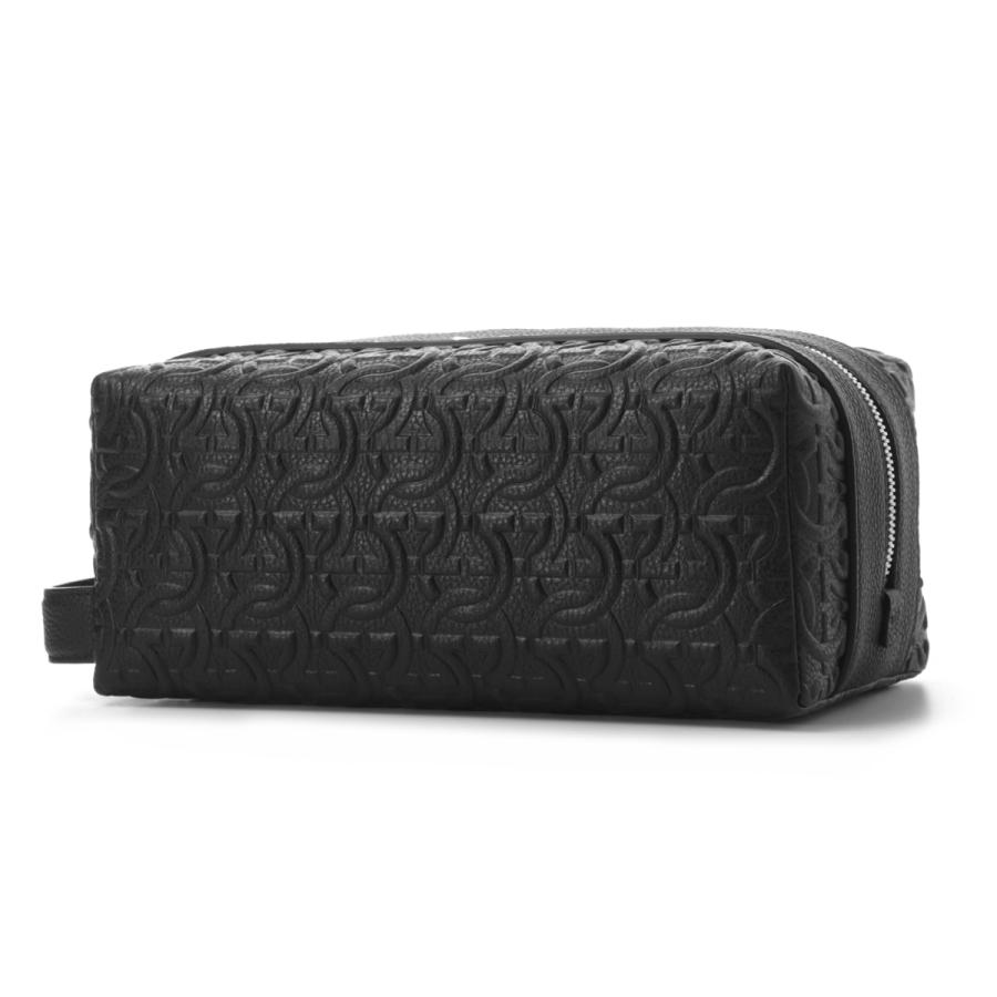 フェラガモ FERRAGAMO セカンドバッグ GANCINI ガンチーニ クラッチバッグ ブラック メンズ trav-emb-blo-241479-769475-neroの画像