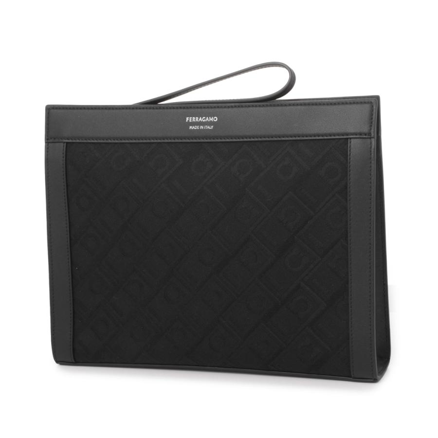 FERRAGAMO（フェラガモ） クラッチバッグ ブラック メンズ all-over
