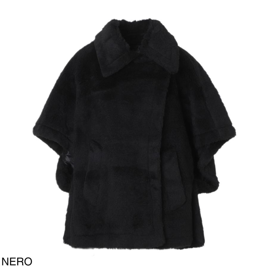 マックスマーラポンチョ　黒地 Max Mara（マックスマーラ） ケープ TEBE1 テベ テディベアケープ